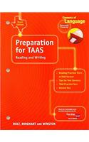 Texas Elements of Language Preparation for Taas: Reading and Writing, Second Course