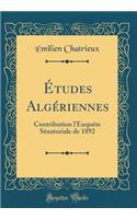 Ã?tudes AlgÃ©riennes: Contribution l'EnquÃ¨te SÃ©natoriale de 1892 (Classic Reprint)