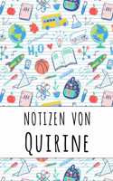Notizen von Quirine: Liniertes Notizbuch für deinen personalisierten Vornamen