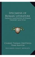 Specimens of Roman Literature