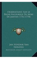 Observations Sur Le Froid Rigoureux Du Mois De Janvier 1776 (1778)