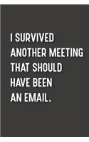 I Survived Another Meeting That Should Have Been An Email.: Lined journal Notebook 120 pages, Size (6" x 9")