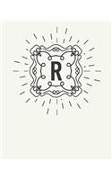 R: 110 Dot-Grid Pages - Monogram Journal and Notebook with a Light Background and Classic Line Design - Personalized Initial Letter Journal - Monograme