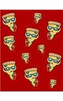 Pizza Slice Composition Notebook Beach Culture Vibe College Ruled Lined Pages(8.5X11)