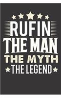 Rufin The Man The Myth The Legend: Notebook Journal (120 Dot Grid Pages, Softcover, 6x9) Personalized Customized Gift For Someones Name is Rufin