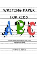 Writing Paper for kids - Kindergarten writing paper with lines - 120 pages 8.5x11 Handwriting Paper