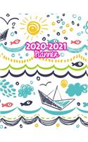 2020-2021 Planner: Two Year Calendar Organizer and Goal Journal - January 2020 - December 2021 Daily, Weekly and Monthly Planner Book with Back Sticker Expression Wall