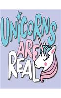Unicorns are real: Unicorn on purple cover (8.5 x 11) inches 110 pages, Blank Unlined Paper for Sketching, Drawing, Whiting, Journaling & Doodling(3 Unicorn on Purple Sketchbook)