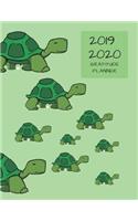 2019 2020 15 Months Turtles Tortoise Gratitude Journal Daily Planner: Academic Hourly Organizer in 15 Minute Interval; Appointment Calendar with Address Book; Monthly & Weekly Goals Diary with Quotes