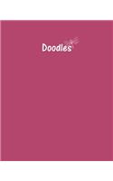 Doodles Journal - Great for Sketching, Doodling or Planning with Dusty Rose Cover: 100 Pages, Wide Ruled, 8 x 10 Book, Soft Cover