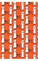 Bullet Journal Notebook for Cat Lovers Funny Tall Cats Pattern 7: 112 Page Numbered Graph Style Grid Bullet Journal with Index Pages and Key Pages in Portable 6 X 9 Size.