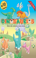 Dinosaurios Libro de Colorear para Niños 4-8 años: Libro colorear niños de dinosaurios - divertido libro de actividades - lindo para colorear - 60 páginas, tamaño 8.5 x 11 (Español)