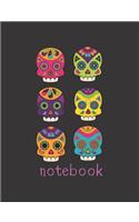 Notebook: Composition Notebook Sugar Skull, Collage Ruled, Great For Any Subject