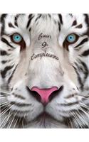 Buon 9o Compleanno: Libro di compleanno a tema tigre bianca che può essere usato come diario o quaderno. Meglio di una compleanno carta!