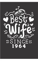 Notebook: Best Wife Since 1964 Wedding Anniversary Cute Dot Grid 6x9 120 Pages