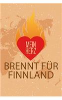 Mein Herz Brennt Für Finnland: Dein Persönliches Notizbuch Für Dein Lieblingsland - Heimat Liebe Erinnerungen Erlebnis Reisen Urlaub Erde Welt - Tagebuch Journal Taschenbuch Merkb