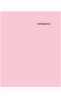 Notebook: Unlined/Unruled/Plain Journal Notebook (8 x 10) - 200 Pages (100 Sheets) - Pastel: Light Pink Cover - White Paper