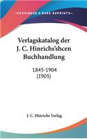 Verlagskatalog Der J. C. Hinrichs'shcen Buchhandlung