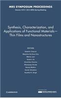 Synthesis, Characterization, and Applications of Functional Materials – Thin Films and Nanostructures: Volume 1675