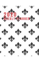 2020 Weekly planner: January 1, 2020 - December 31, 2020 calendar white cover black fleur