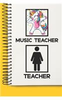 Music Teacher Awesome unicorn Tutor Gift For Best Music Teacher A beautiful personalized: Lined Notebook / Journal Gift, Tutor Notebook, Notebook for Music Teacher,120 Pages, 6 x 9 inches, Gift For Music Teacher, Personal Diary, Music Tea