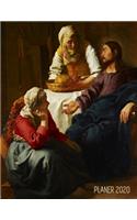 Jan Vermeer Monatsplaner 2020: Christus bei Maria und Martha - Planer 2020 mit Raum für Notizen - Januar - Dezember 2020 mit Wochenansicht - Niederländischer Meister - Einfacher Ü