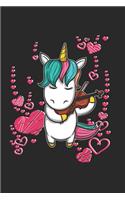 Hearts Violine Music Unicorn Notebook: Blank Paper Journal 6x9 - 120 Pages