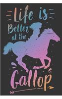 2020 Week To View Dated Planner Diary: 6x9 Inches Paperback Horse Girl Life Is Better At The Gallop