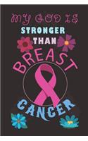 My God Is Stronger Than Breast Cancer: Breast Cancer Notebook Journal, Pink Journal Notebook for Breast Cancer Survivors, Fighters, and Those Who Love Them