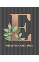 Weekly Planner 2020: January - December 2020 - Monthly View - Weekly View with Hourly AM/PM - Calendar Views - Monthly Review & Performance and Alphabet Cover - Monday s