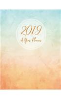 2019 A Year Planner: Pastel Watercolor, A Year, 12 Month, 52 Week journal, Monthly Planner, Weekly Planner, Calendar, Schedule, Organizer, Agenda, Personal Management, 8