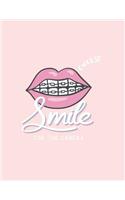 Smile sheese: Smile for the camera on pink cover and Lined pages, Extra large (8.5 x 11) inches, 110 pages, White paper