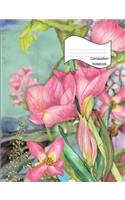 Composition Notebook: College Ruled Blank Lined Journal Diary School Classroom Watercolor Floral Flower #6