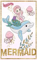 Willow Mermaid: Wide Ruled Composition Book Diary Lined Journal