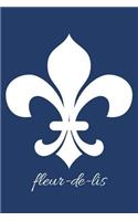 fleur-de-lis - Navy Blank Notebook: 101 Pages, 6 x 9 Journal, Soft Cover