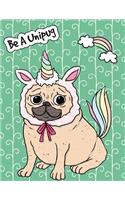 Big Fat Bullet Journal Notebook for Dog Lovers Unicorn Pug - Green: 300 Plus Numbered Pages with 300 Graph Style Grid Pages, 6 Index Pages and 2 Key Pages in Large 8.5 X 11 Size Plenty of Space for Writing, Taking No