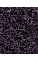 Journal Notebook Cupcakes Pattern 5: 172 Page Blank Journal 8 x 10 Size, Unlined For Journaling, Writing, Planning or Doodling.(15 Artsy Plain Journals)