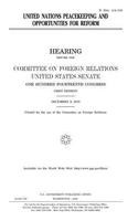 United Nations peacekeeping and opportunities for reform