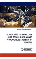 Managing Technology for Small Ruminants Production Systems in Nigeria
