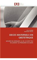 Deces Maternels En Obstetrique