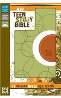 Teen Study Bible-NIV: New International Version Melon Green Italian Duo-Tone Teen Study Bible