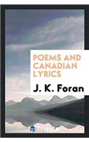 Poems and Canadian lyrics