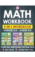 Math Workbook Practice Grade 3-5 (Ages 8-11)