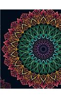 Floral Mandala Notebook Journal 8.5X11 Lined 120 Pages