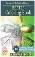 Beetle Coloring Book for Adults Relaxation Meditation Blessing: Sketches Coloring Book 40 Grayscale Images