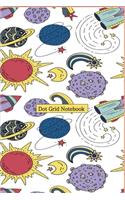 Dot grid Notebook: Cute Flying Saucers Dotted Paper Journal for Design Book, Planner, Dotted Notebook, Work book, Sketch Book, Math Book, practice Calligraphy and Hand