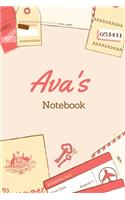 Ava First Name Ava Notebook: Lined Notebook / Journal Gift, 120 Pages, 6x9, Soft Cover, Matte Finish