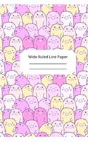 Cute Baby Pig Theme Wide Ruled Line Paper