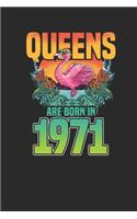 Queens Are Born In 1971: Dotted Bullet Journal (6 X 9 -120 Pages) for Birthday Gift Idea for Women