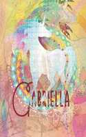 Gabriella: Colorful Rainbow Unicorn - 100 Pages 8"X10" Girl's Composition Wide Ruled Notebook
